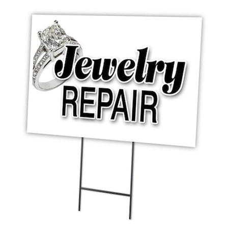 Signmission Jewelry Repair Yard Sign & Stake outdoor plastic coroplast window, C-1824-DS-Jewelry Repair C-1824-DS-Jewelry Repair
